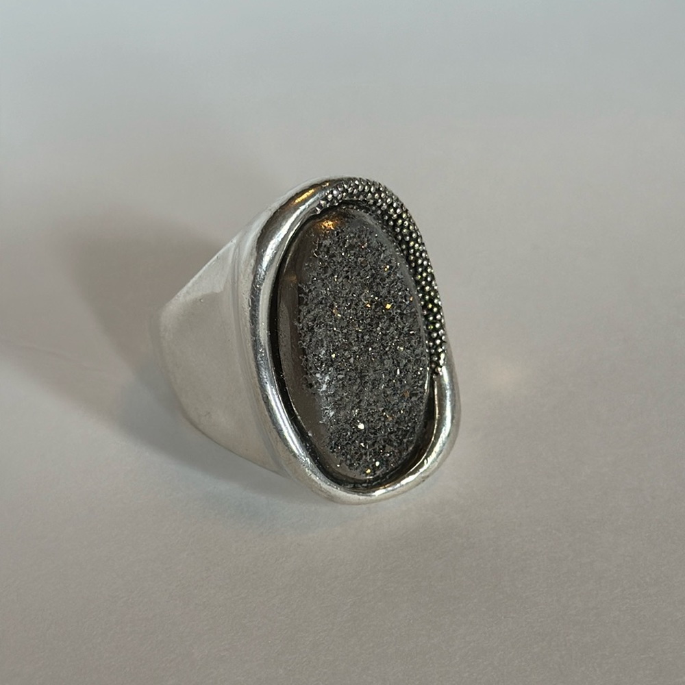 Michael Dawkins Druzy Quartz Sterling silver ring